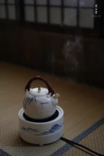 Soda Glaze Bamboo Leaf Waist-line Teapot - Image 6