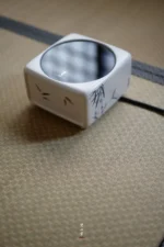 Soda Glaze Blue and White Bamboo Leaf Square Electric Ceramic Stove - Image 6