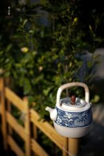 Soda Glaze Blue and White Dragon Wenqu Teapot