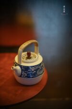 Soda Glaze Blue and White Dragon Wenqu Teapot - Image 3