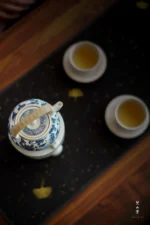 Soda Glaze Blue and White Harmony Phoenix Small Round Teapot - Image 5