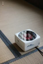 Soda Glaze Blue and White Landscape Square Electric Ceramic Stove