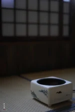 Soda Glaze Blue and White Landscape Square Electric Ceramic Stove - Image 2