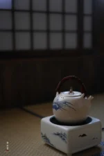 Soda Glaze Blue and White Landscape Square Electric Ceramic Stove - Image 3