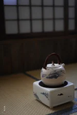 Soda Glaze Blue and White Landscape Square Electric Ceramic Stove - Image 8