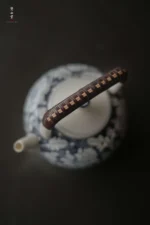 Soda Glaze Blue and White Peony Small Wujing Teapot - Image 7