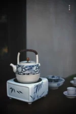 Soda Glaze Blue and White Phoenix and Qilin Wenqu Teapot