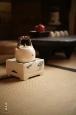 Soda Glaze Blue and White Pine Ming Style Square Electric Ceramic Stove - Image 2