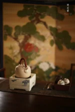 Soda Glaze Blue and White Pine Ming Style Square Electric Ceramic Stove - Image 4