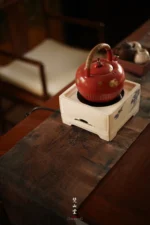 Soda Glaze Blue and White Pine Ming Style Square Electric Ceramic Stove - Image 9