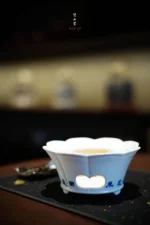 Soda Glaze Blue and White Poetry Flower Mouth Alcohol Stove - Image 4