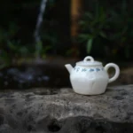 Soda Glaze Blue and White Poetry Hand-kneaded 10 Teapot