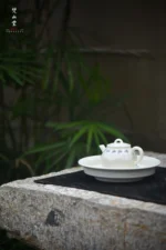 Soda Glaze Blue and White Poetry Hand-kneaded 10 Teapot - Image 9