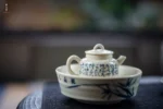 Soda Glaze Blue and White Poetry Hand-kneaded 8 Teapot - Image 5