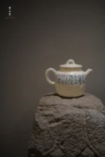 Soda Glaze Blue and White Poetry Hand-kneaded 8 Teapot - Image 6