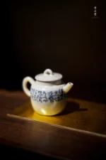 Soda Glaze Blue and White Poetry Hand-kneaded 8 Teapot - Image 7