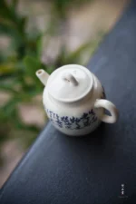 Soda Glaze Blue and White Poetry Hand-kneaded 8 Teapot - Image 8