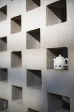 Soda Glaze Blue and White Poetry Hand-kneaded 9 Teapot - Image 8