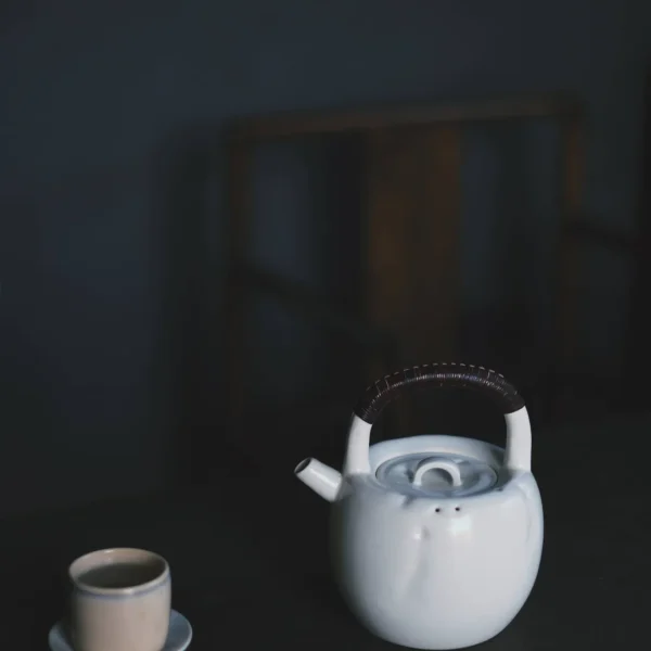 Soda Glaze First Snow Teapot