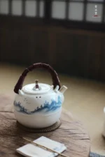 Soda Glaze Landscape Waist-line Teapot