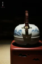 Soda Glaze Landscape Waist-line Teapot - Image 6