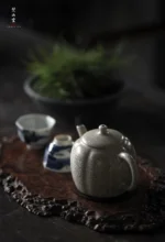 Soda Glaze Melon Ribbed Small Teapot - Image 2