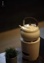 Soda Glaze Persimmon Teapot - Image 3