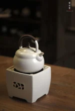 Soda Glaze Persimmon Teapot - Image 6