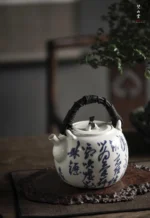 Soda Glaze Poetry White Mist Teapot - Image 8