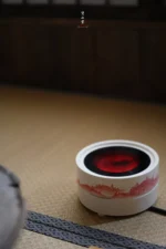 Soda Glaze Red Landscape Round Electric Ceramic Stove