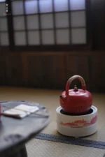 Soda Glaze Red Landscape Round Electric Ceramic Stove - Image 6